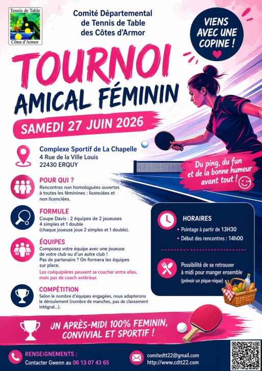Affiche Tournoi Féminin à Erquy 2026 06 27